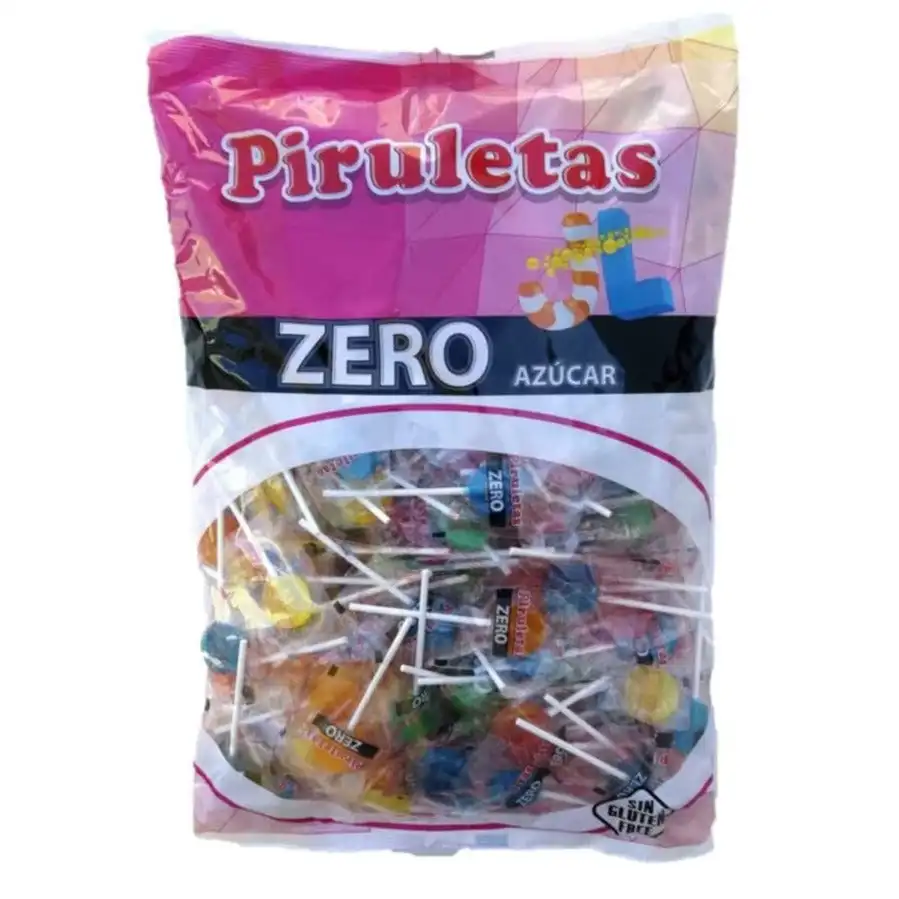 Zero lollipops without sugar-assorted colors and flavors (200 pieces)