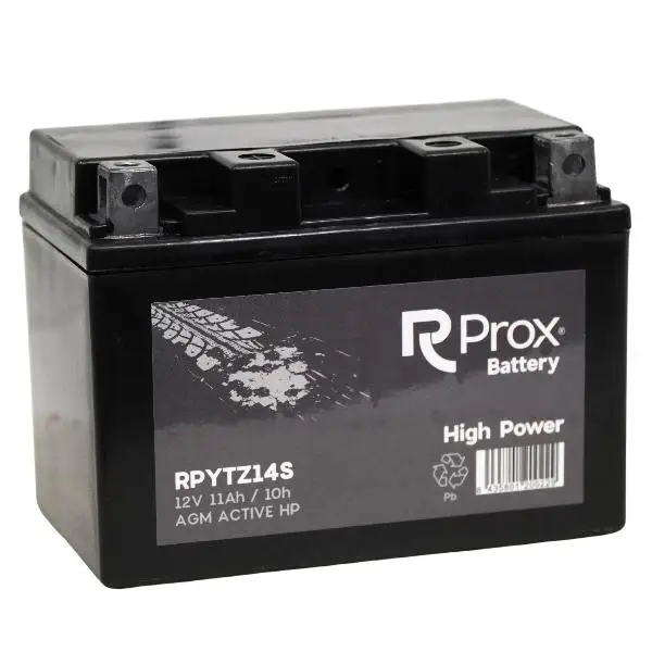 Batería Moto YTZ14S AGM High Power 12V 11,2Ah 230Amp. Máximo Poder de Arranque.  RC Prox Battery Made in Europa.