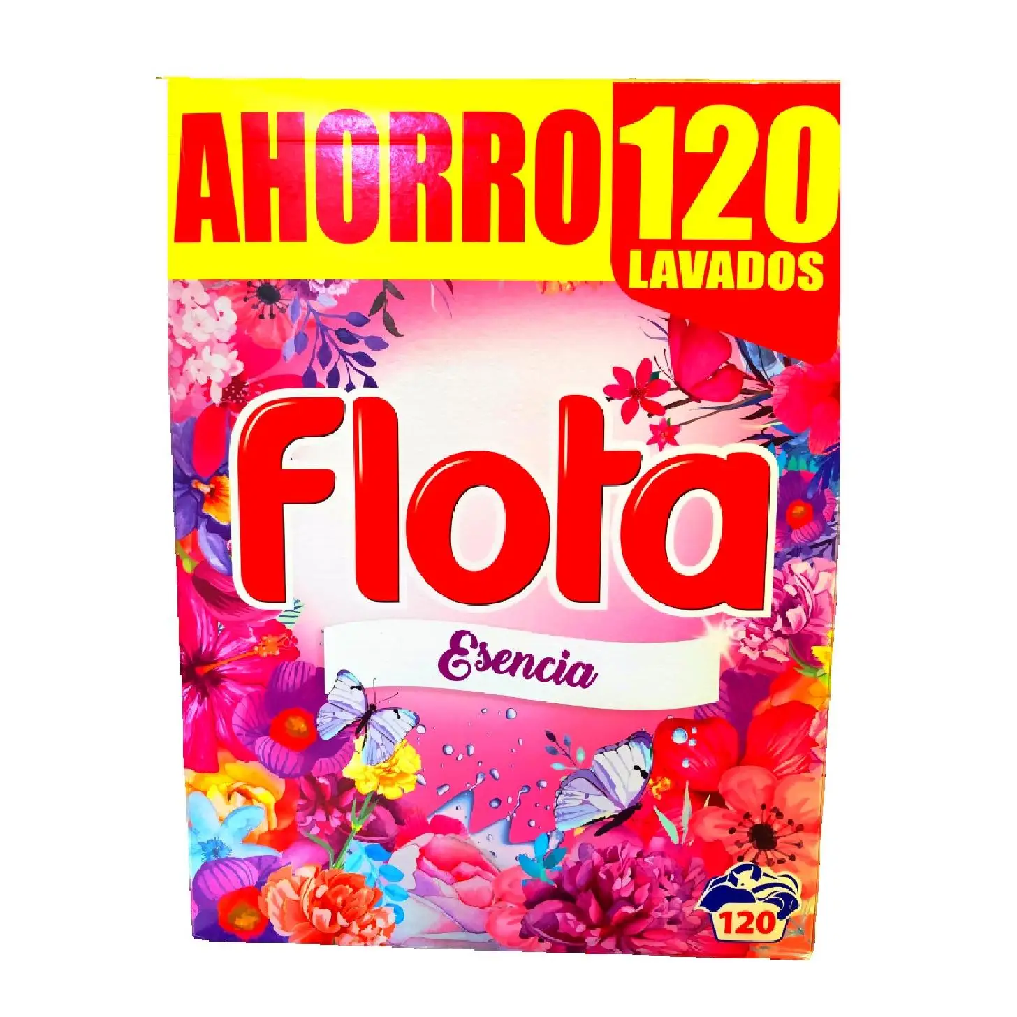 Detergente en Polvo Flota Esencia para Lavadora, 6.36 kg, 120 Lavados, Ropa Blanca y de Color