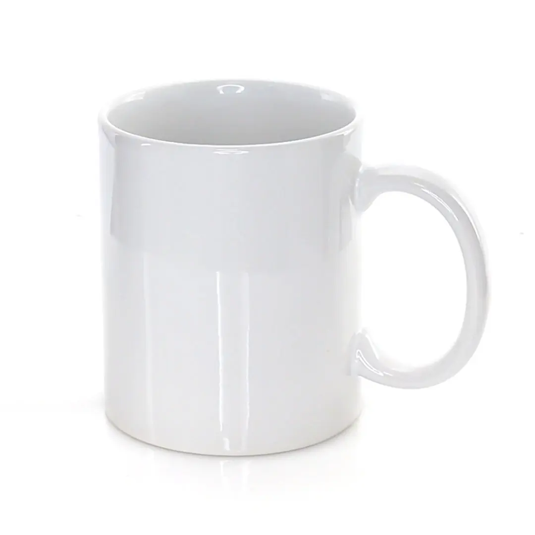 White Ceramic Sublimation Mug 350ml for Coffee or Tea, perfect for printing any design. Ideal for personalized gifts, this 10-pack is a must-have for creative projects. Perfect for holidays, unique designs, and custom prints.