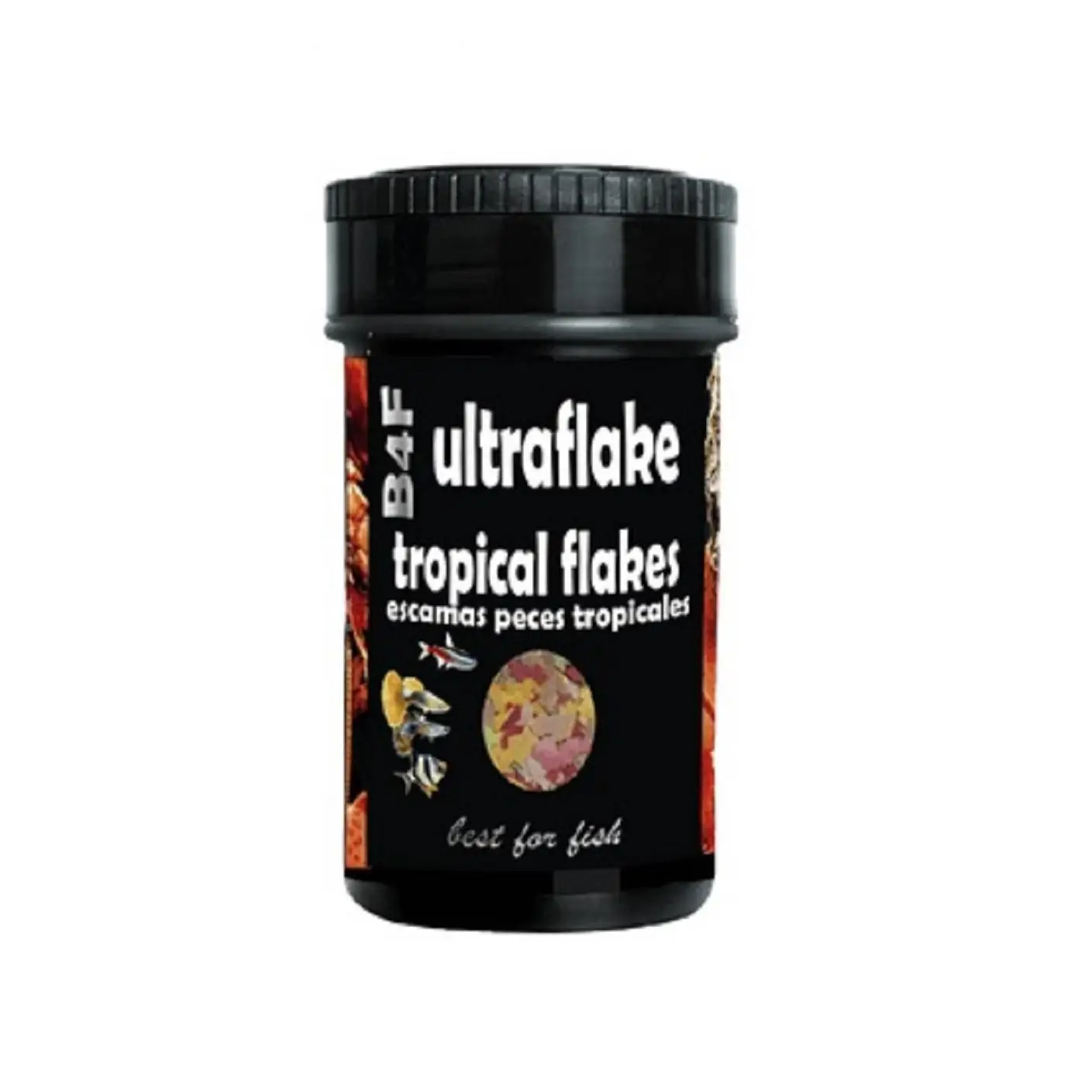 Escamas para peces tropicales, B4F TROPICAL FLAKES 100ml, Alimento para peces tropicales completo en escamas.