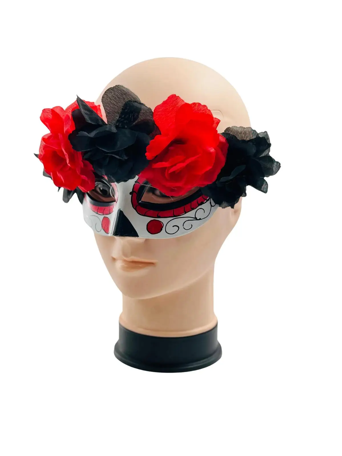 Catrina mask with black and red flowers. # Guirca # Halloween # flowers # Catrina