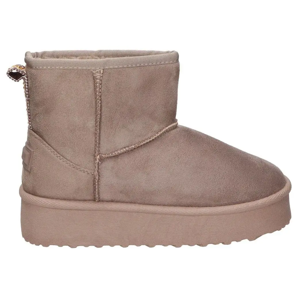 D'ANGELA | Australian D'Angela ankle boots for women-Australian ankle boots in Color Taupe - Australian with platform-without closure-with sheepskin-for winter-trend-model DHI27776