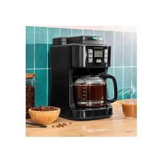 Cecotec 1855 Coffee 66 Grind & Drop 12 cups digital drip Coffee maker 1 8 L 1086 W stainless steel finish and aroma intensifier