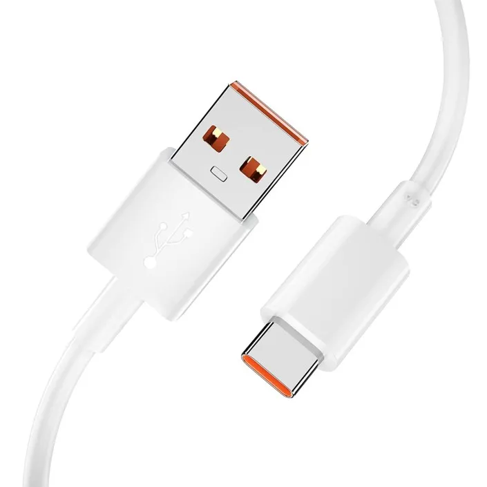 Cable Xiaomi Original para Carga Rápida y Datos con Conexión USB C a USB A de 6A color Blanco compatible con Redmi | Note | POCO | Lite | Pro | 5G |  Sin Embalaje