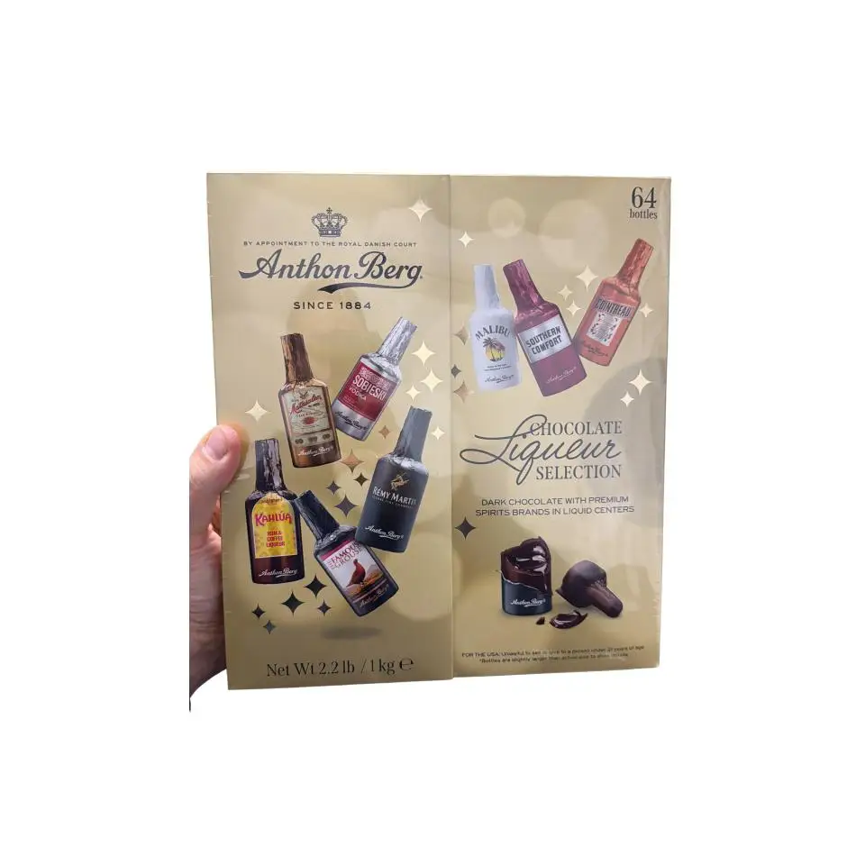 ANTHON BERG CHOCOLATE LICOUR SELECTION ESTUCHE PREMIUM 1 KG (64 botellas de miniatura de licores principales marcas)