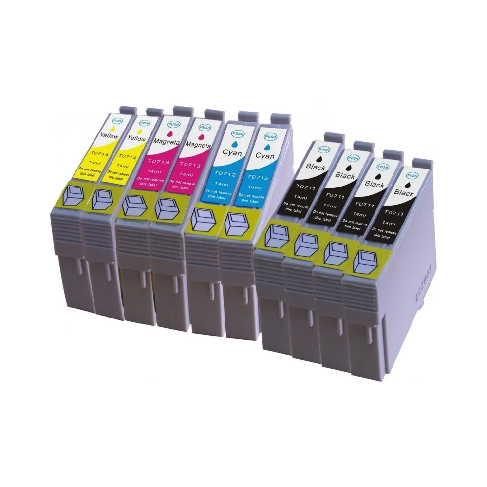 10x T0711 T0712 T0713 T0714 T0715 Epson Cartuchos de Tinta Compatibles para EPSON STYLUS SX100 SX105 SX110 SX115 SX200 SX205 SX210 SX215 SX218 SX405 SX415 SX515W DX4000 DX4400 DX6000 DX8400