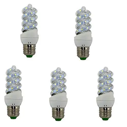 Tecnolux Euro Bombilla LED Espiral E27 9W Luz Natural (4200K) (Pack de 5))
