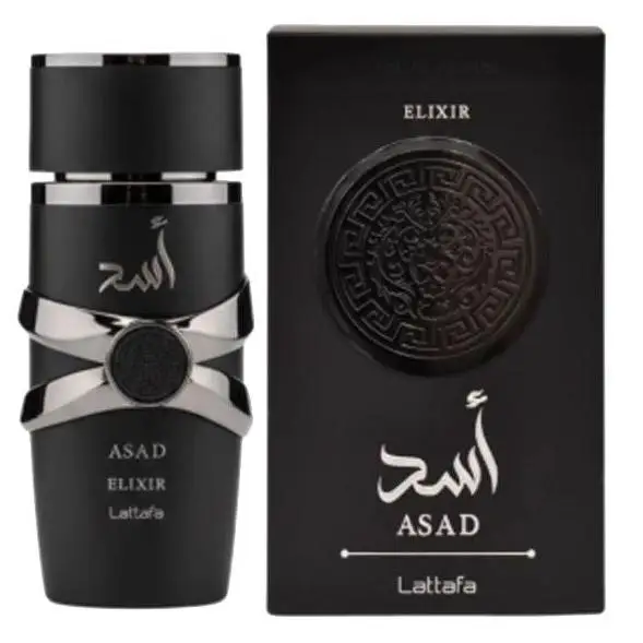 Lattafa Asad Elixir - Perfume Masculino Intenso de Notas Orientales y Especiadas para Noche y Eventos Especiales