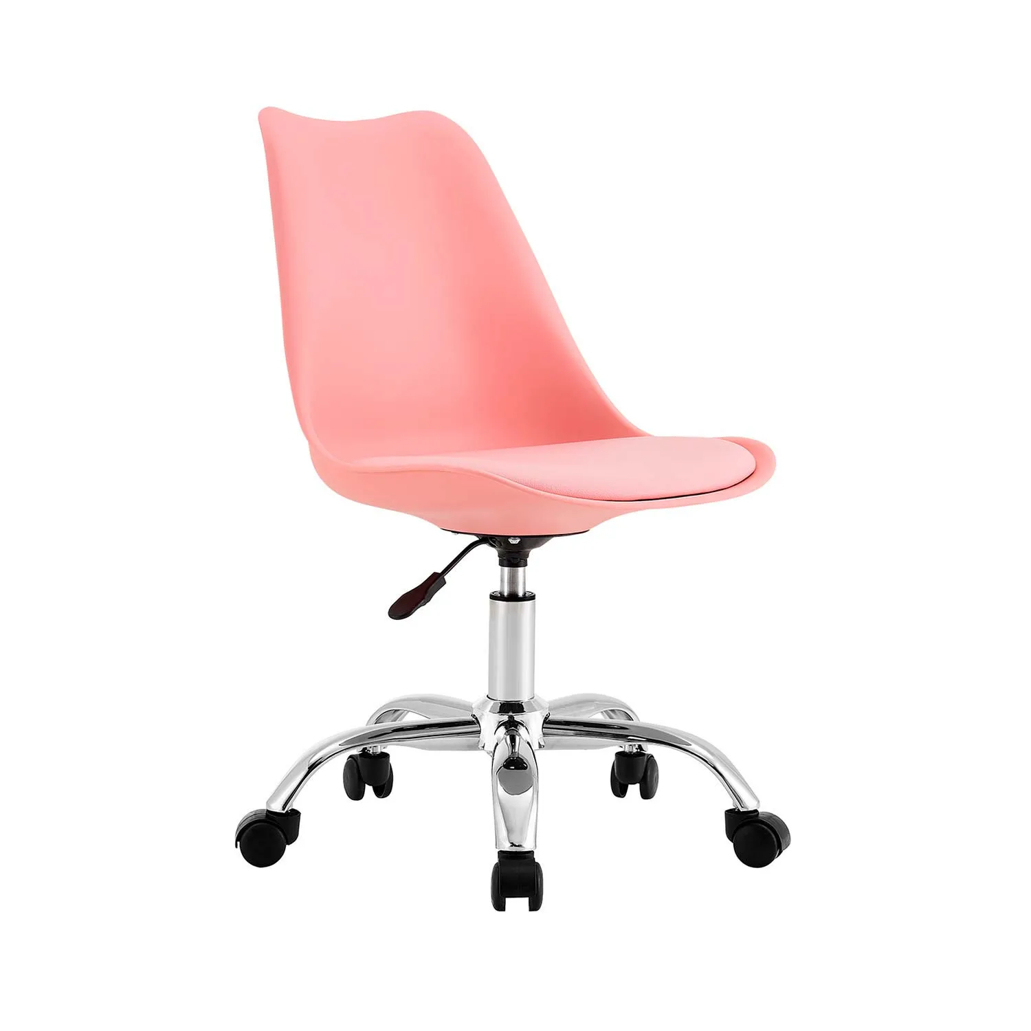 Silla de Escritorio Ergonómica con Ruedas Eyre de Thinia Home | Silla Nórdica Acolchada Giratoria Moderna Altura Ajustable | Silla de Escritorio de Oficina Estudio Dormitorio 97x47x58cm