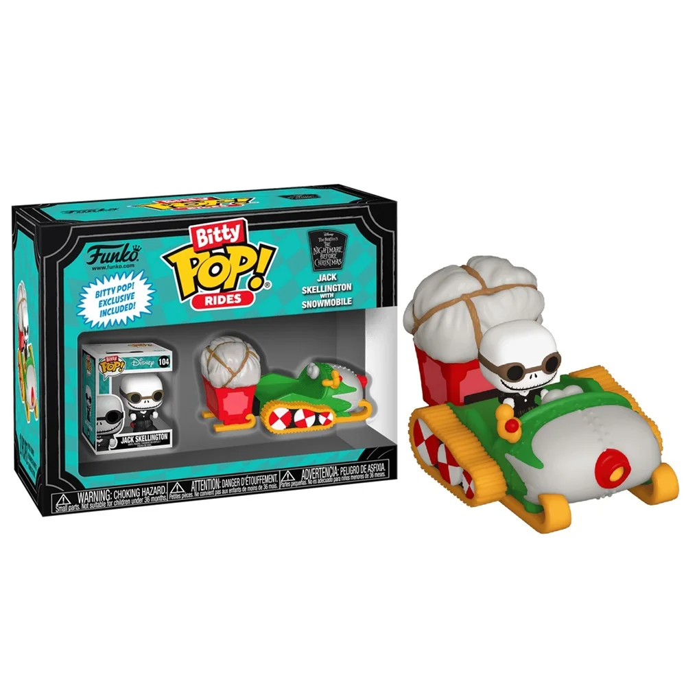 FUNKO BITTY POP! RIDES: PESADILLA ANTES DE NAVIDAD - JACK SKELLINGTON CON TRINEO, 83624, FIGURA DE 2 CM, COLECCIONABLE DE VINILO, ENVÍO URGENTE 24-48 HORAS, TIENDA CON LICENCIA OFICIAL, DISNEY,