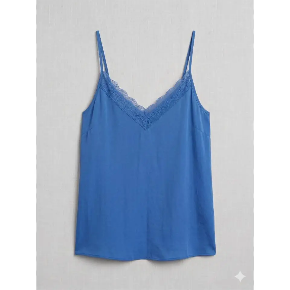 Camiseta de Tirantes Lencera con Detalle de Encaje – Disponible en 3 Colores Vibrantes - VENDIDO POR CATALINA RODRIGUEZ