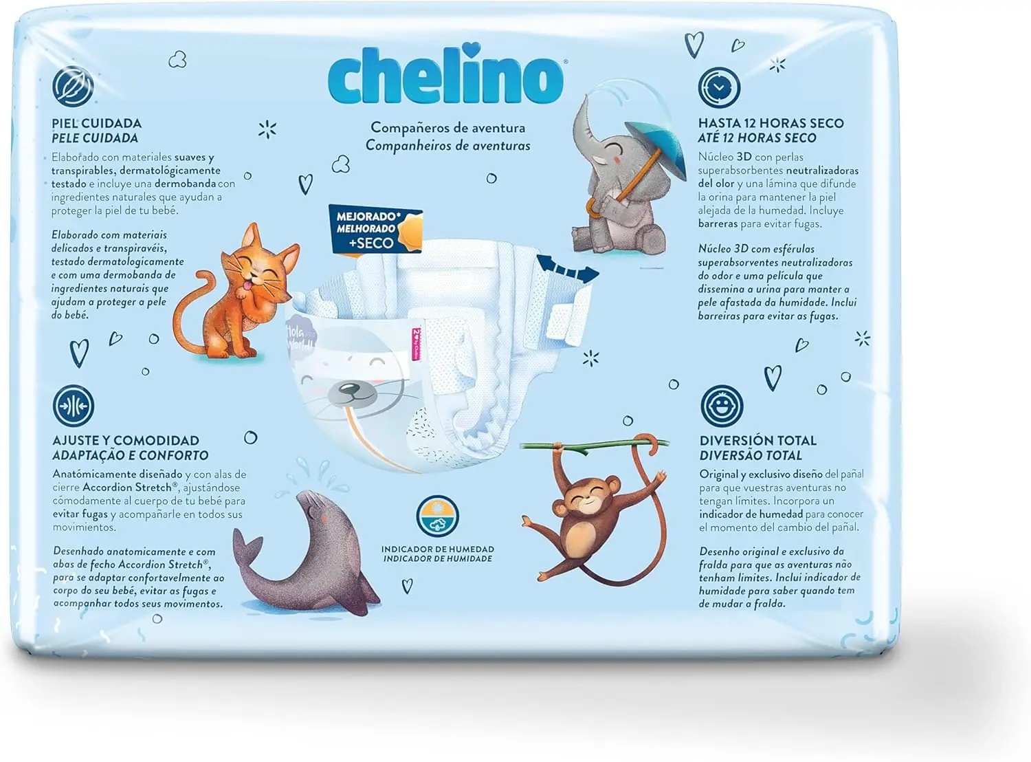 Chelino diapers saving Pack-includes free wipes (60 PCs)-maximum care and comfort for your baby-sizes 2 to 6-Premium protection at the best price!