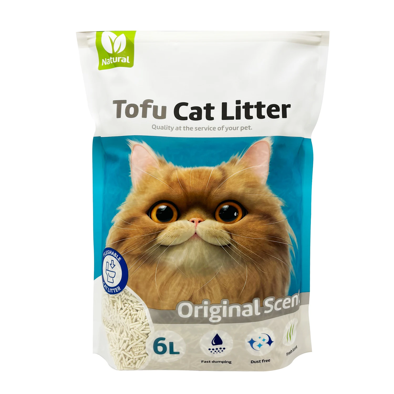 Cat agglomerator litter cat Tofu litter without dust easy to agglomerate odour controls is released into the toilet Original flavor BPS-15454