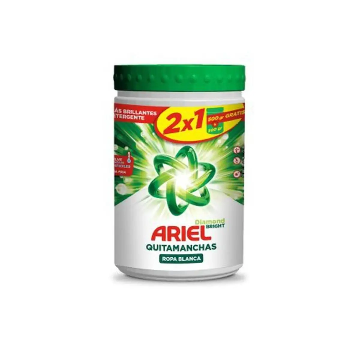 Quitamanchas Detergente Ropa Blanca Polvo 500+500gr- Ariel