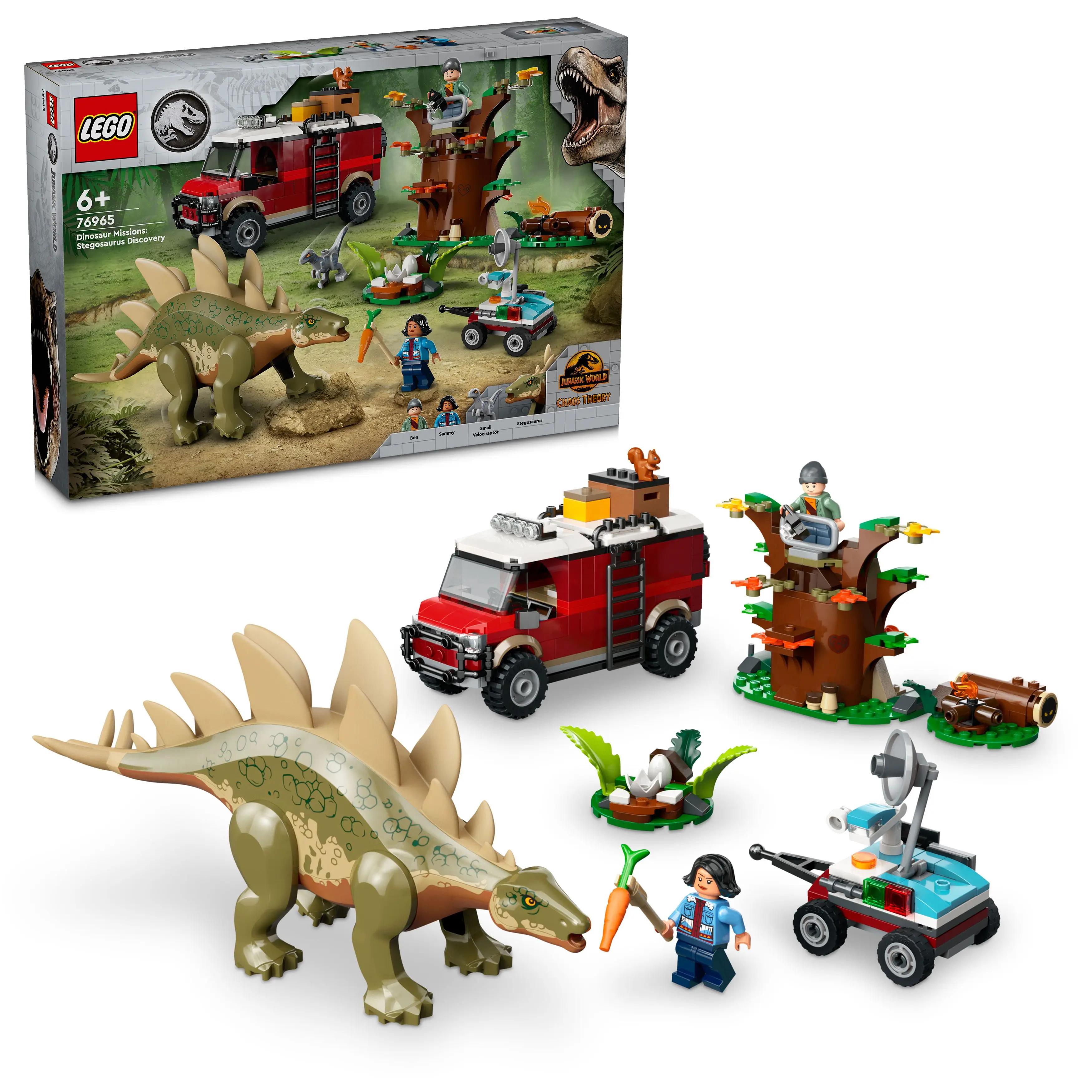 LEGO 76965 Jurassic World: Misiones Dinosaurio – Descubrimiento del Stegosaurus y Figura de