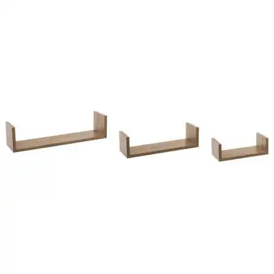 Estantes de Pared Roble Natural - Juego de 3 - Medidas L.22xp.10xh.7.7cm L.32xp.10xh.8.5cm L.42xp.10xh.10cm - Factory Cuadros