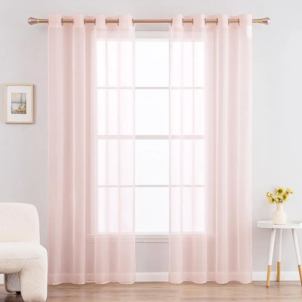 GREATOYAR modern living room curtains, plain curtains, translucent curtains, polyester curtains, curtains for living room fourth bedroom dining room kitchen living room, 2 pieces, 140x220cm / 140x260cm, brown/Blue/Beige/white/pink/gray/purple/orange/red