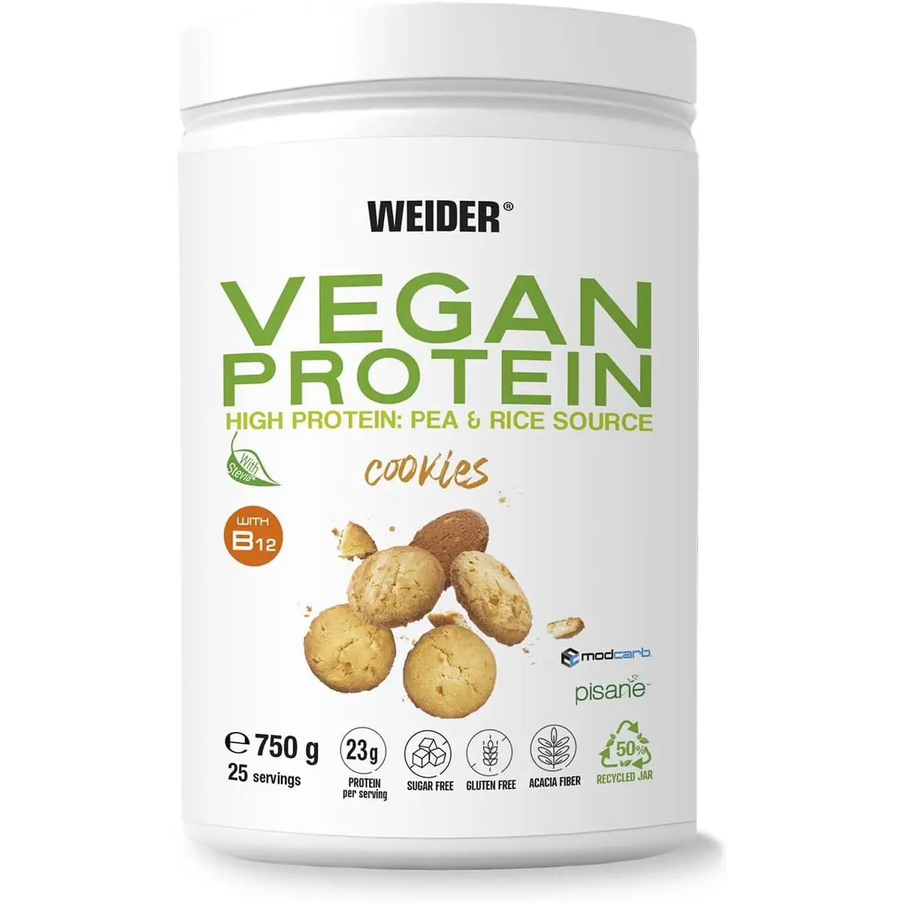 Weider - Vegan Protein 750 G - Proteínas De Guisante (Pisane C9) Y Arroz De Alta Calidad - Sabor Galleta - Imagen 5