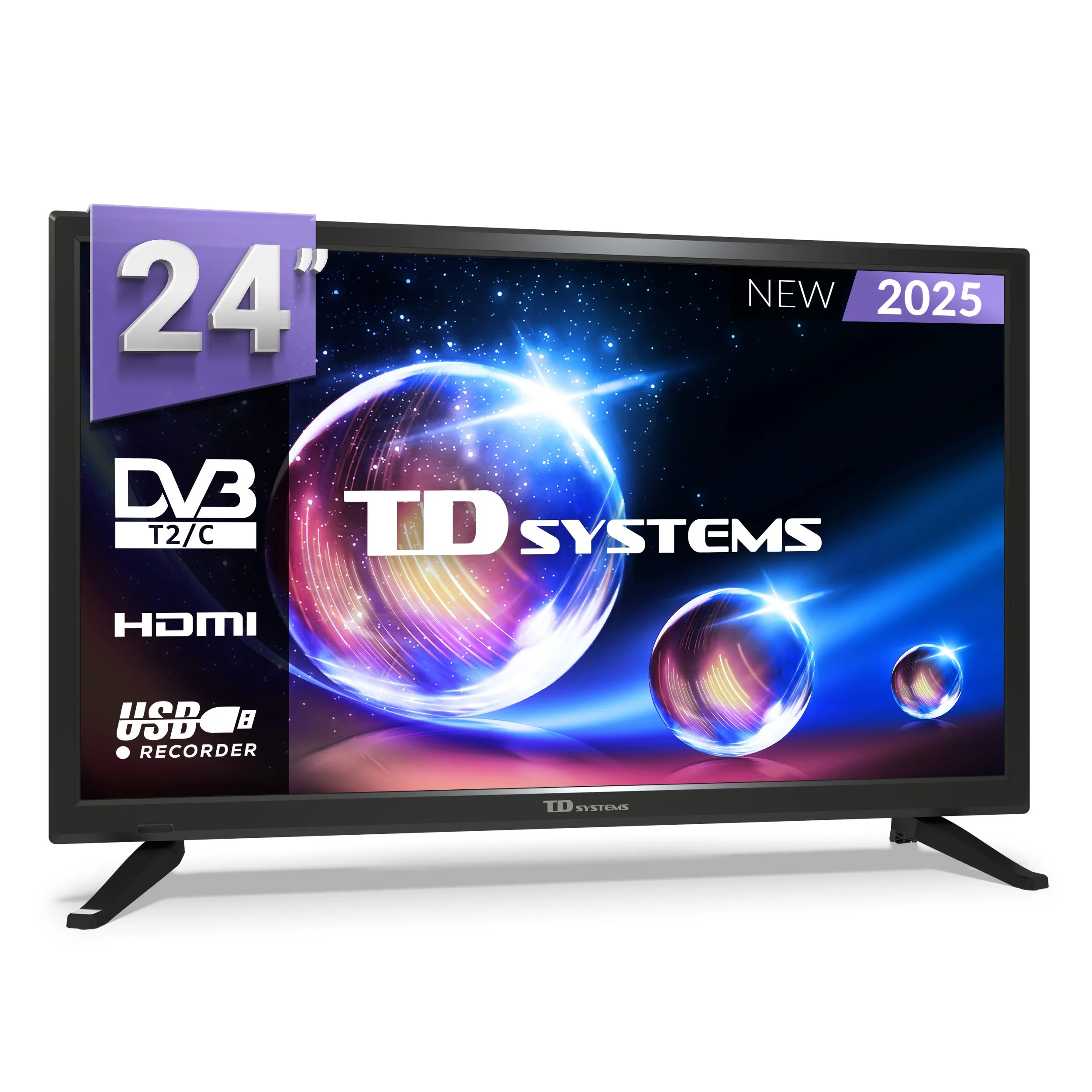 24 inch TV HD, USB recorder player, digital tuner DVB-T2/C - TD Systems K24DLM20H