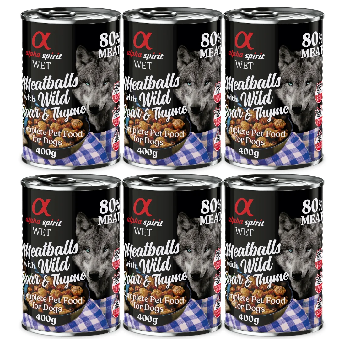 Alpha spirit Dog Bondies Wild Boar Thyme (400gr) (6 pcs/pack) Wet Dog Food