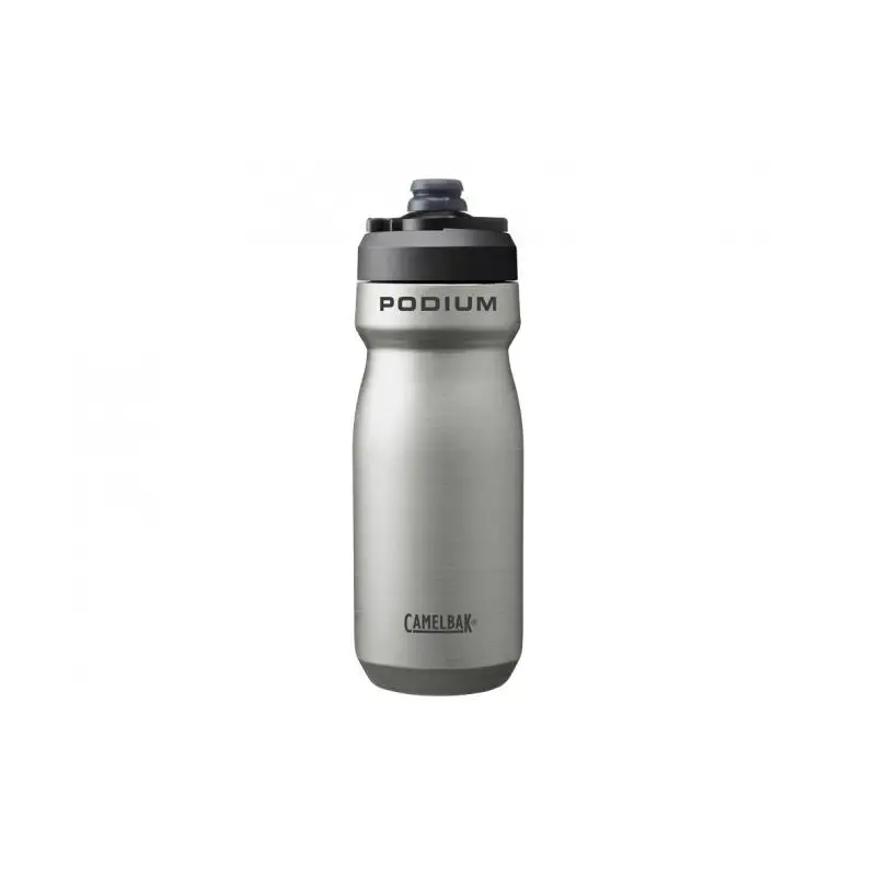 Camelbak - Bidón Podium® Acero 500 ml para ciclismo y deportes al aire libre, de acero inoxidable 18/8 con aislamiento al vacío de doble pared, mantiene frío hasta 14 horas, boquilla de gran caudal y bloqueo antifugas