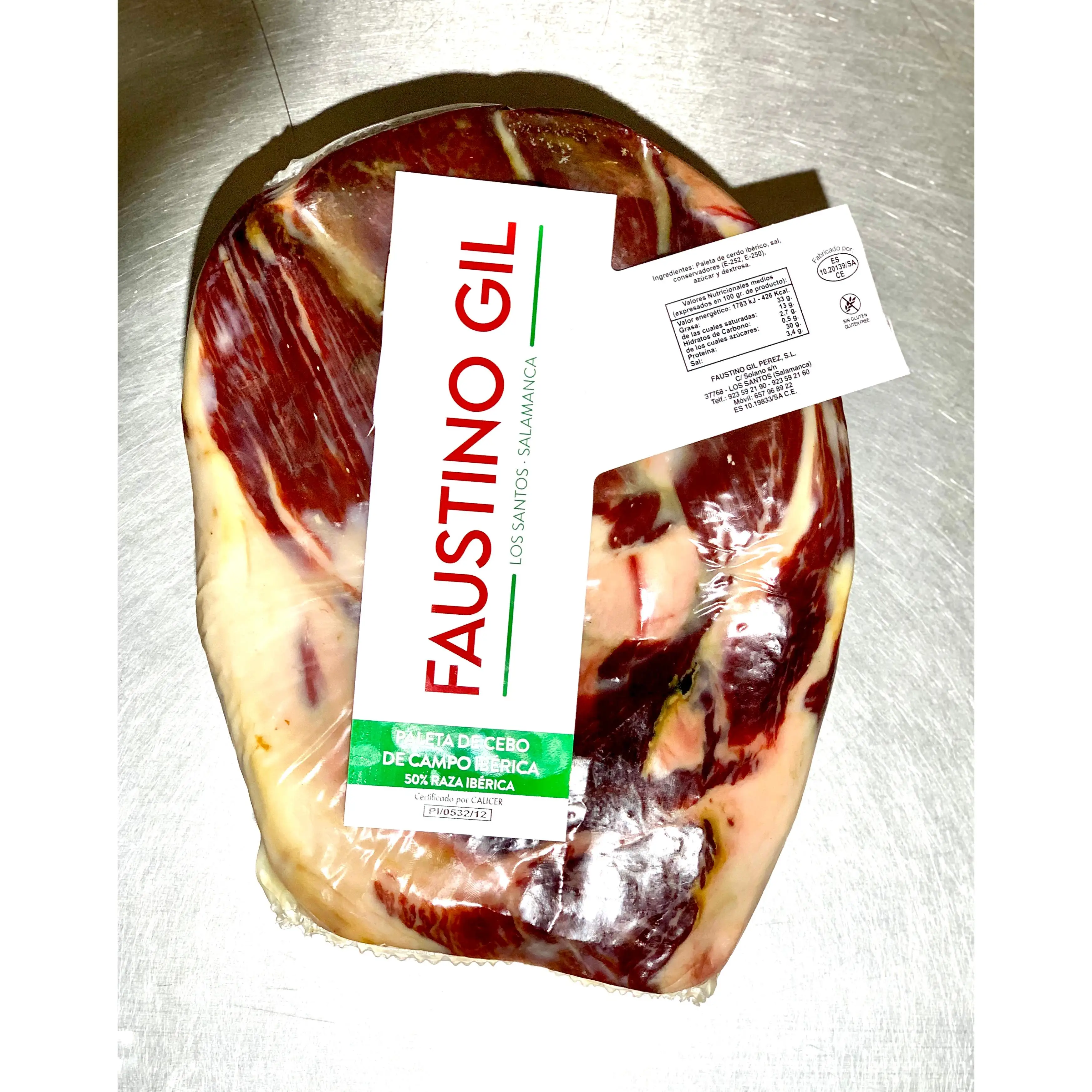 Paleta Ibérica Cebo Campo Deshuesada Faustino Gil - 2 Trozos Al Vacío - 2.4g - 2.6kg