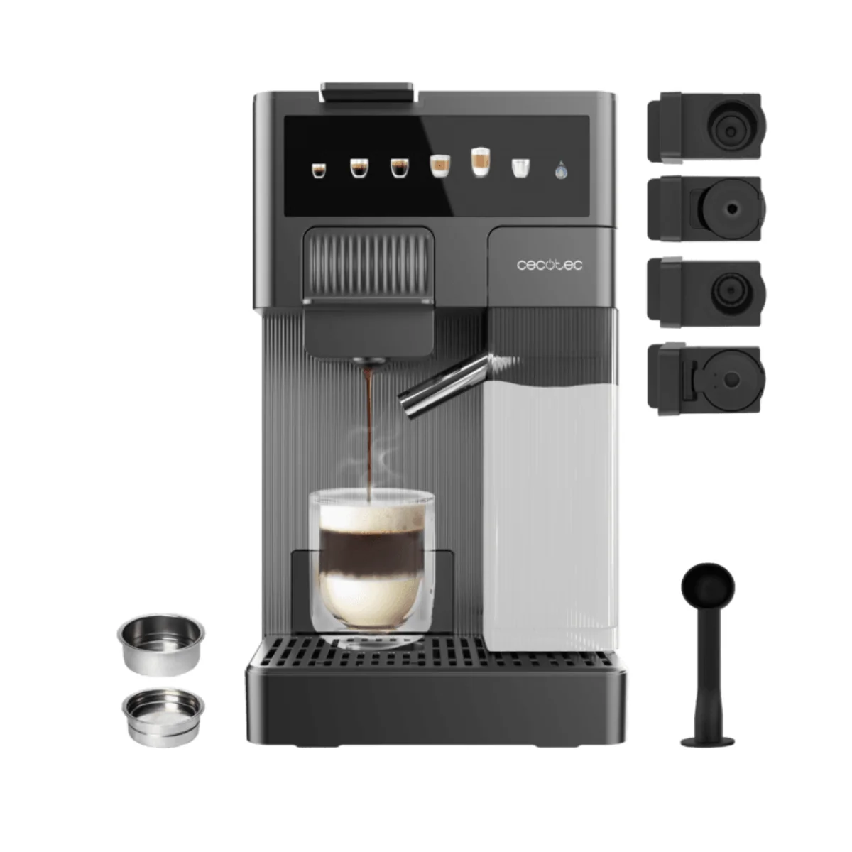 Cafetera multicápsula Cecotec FreeStyle Latte T 1350W 1,6L 4 en 1 gris