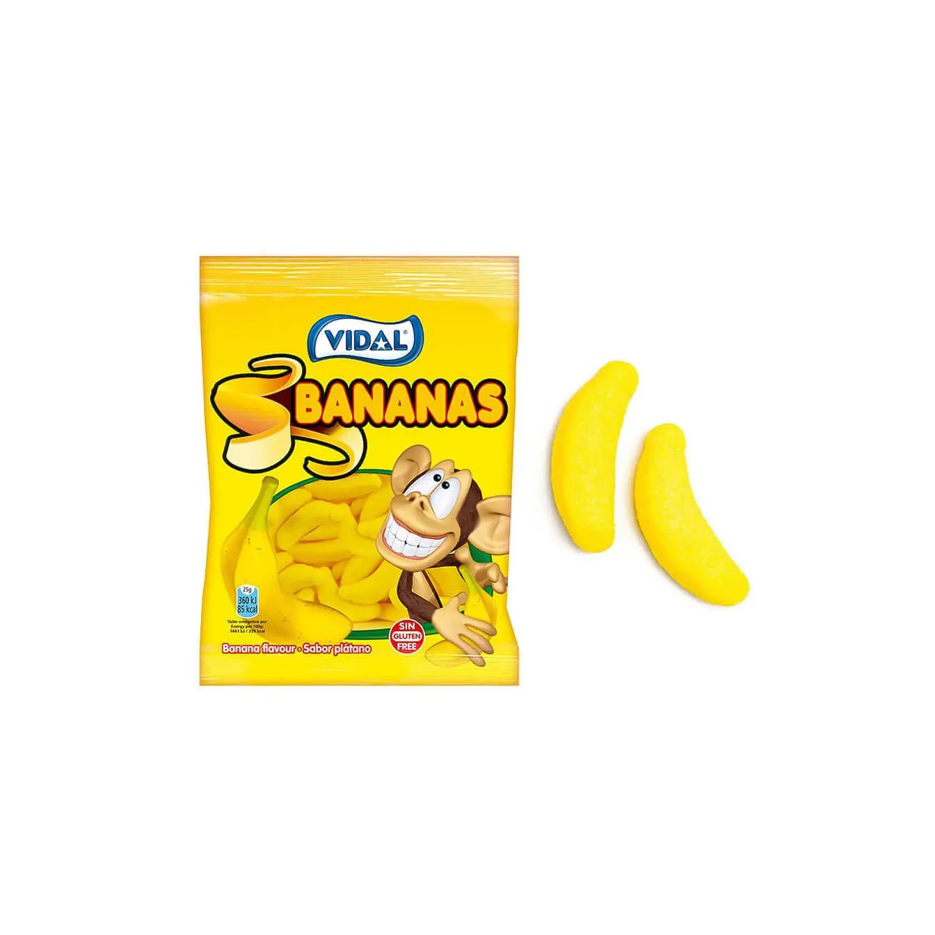 Lival Bananas - 14 bags of 90g-Gummi, gluten-free and fat-free knickknacks