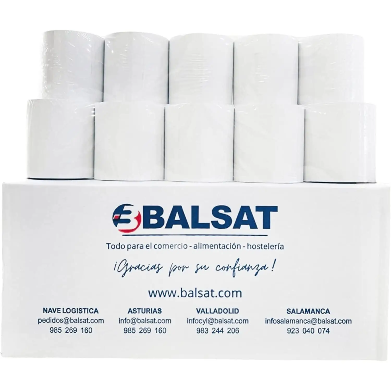 BALSAT | 10 Rollos Papel Térmico 80x80 | Rollo Ticket 80x80 Térmico | Rollos Térmicos 80x80 | Impresoras TPV, Cajas Registradoras, Tickets y Recibos