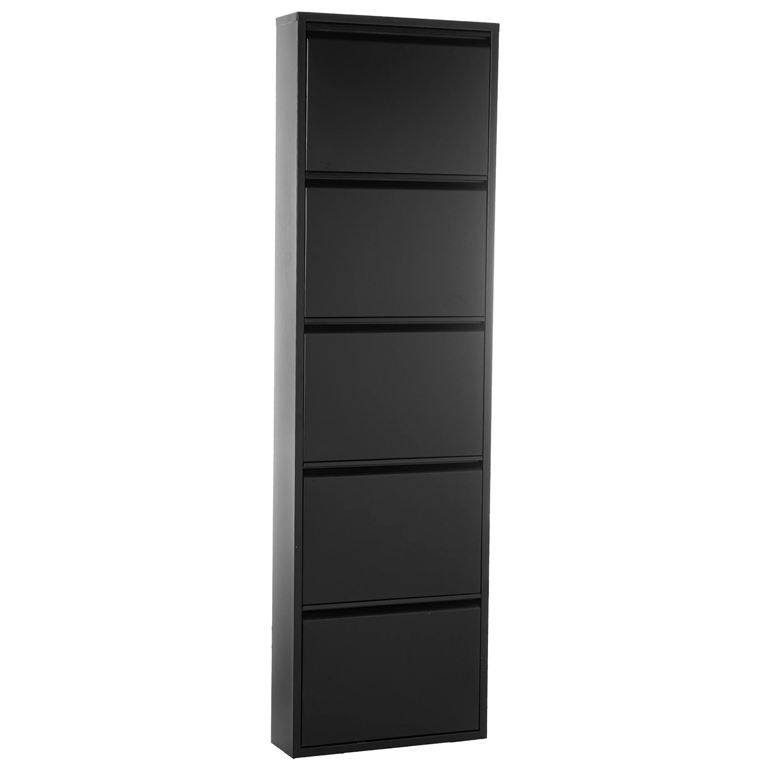 Zapatero metal 5 cajones negromate 50x15x170cm