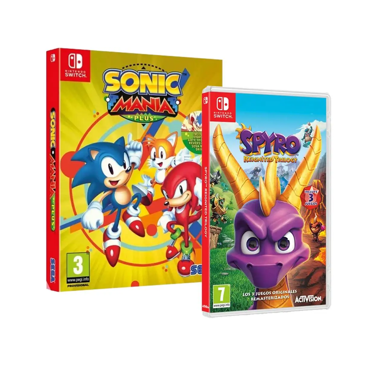 2X1 Sonic Mania Plus + Spyro Reignited Trilogy - Juego SWITCH - Version ESPAÑA