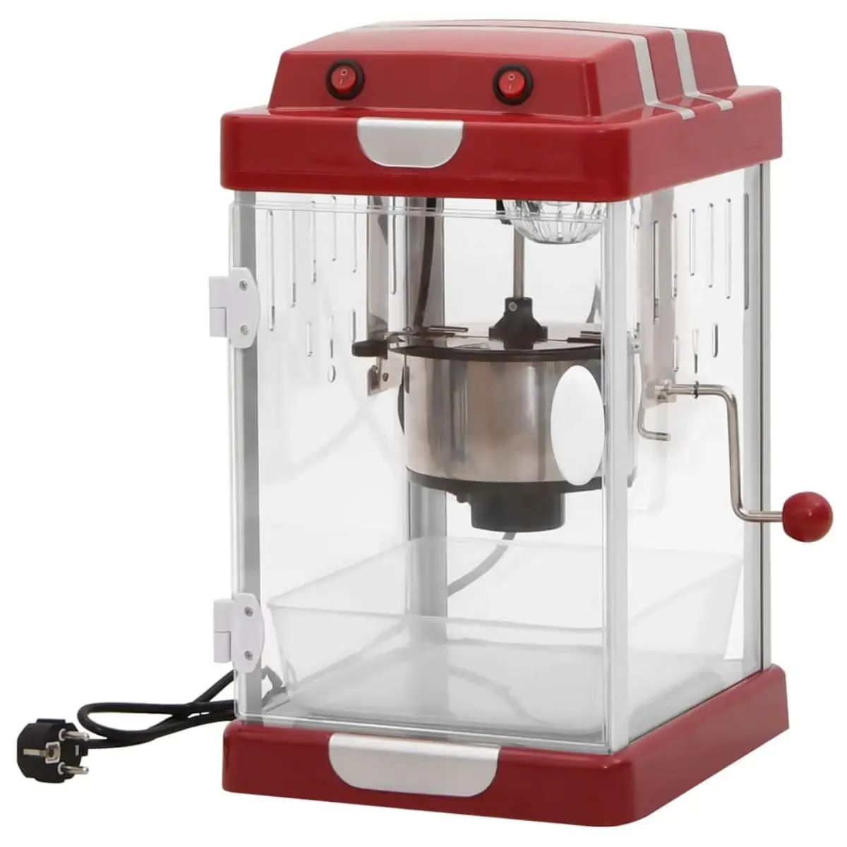 Palomitera eléctrica 10 tazas 70,8 gr acero inox rojo 44x32x28,5 cm