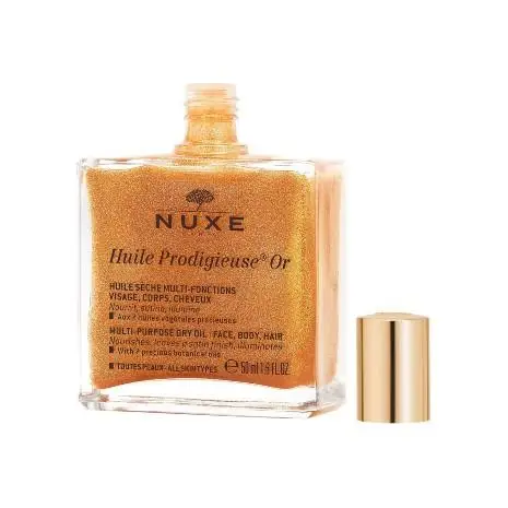 Nuxe huile prodigieuse gold 50ml nuxe dry oil huile prodigieuse gold 50 ml glitter illuminating dry oil, 50 ml.