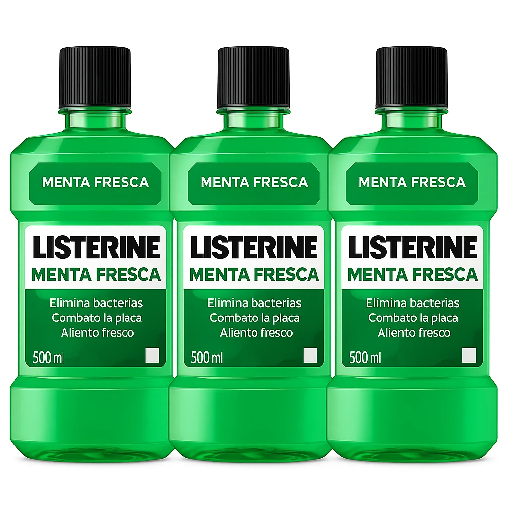 Listerine Enjuague Bucal Antibacteriano – Pack 3 × 500 ml