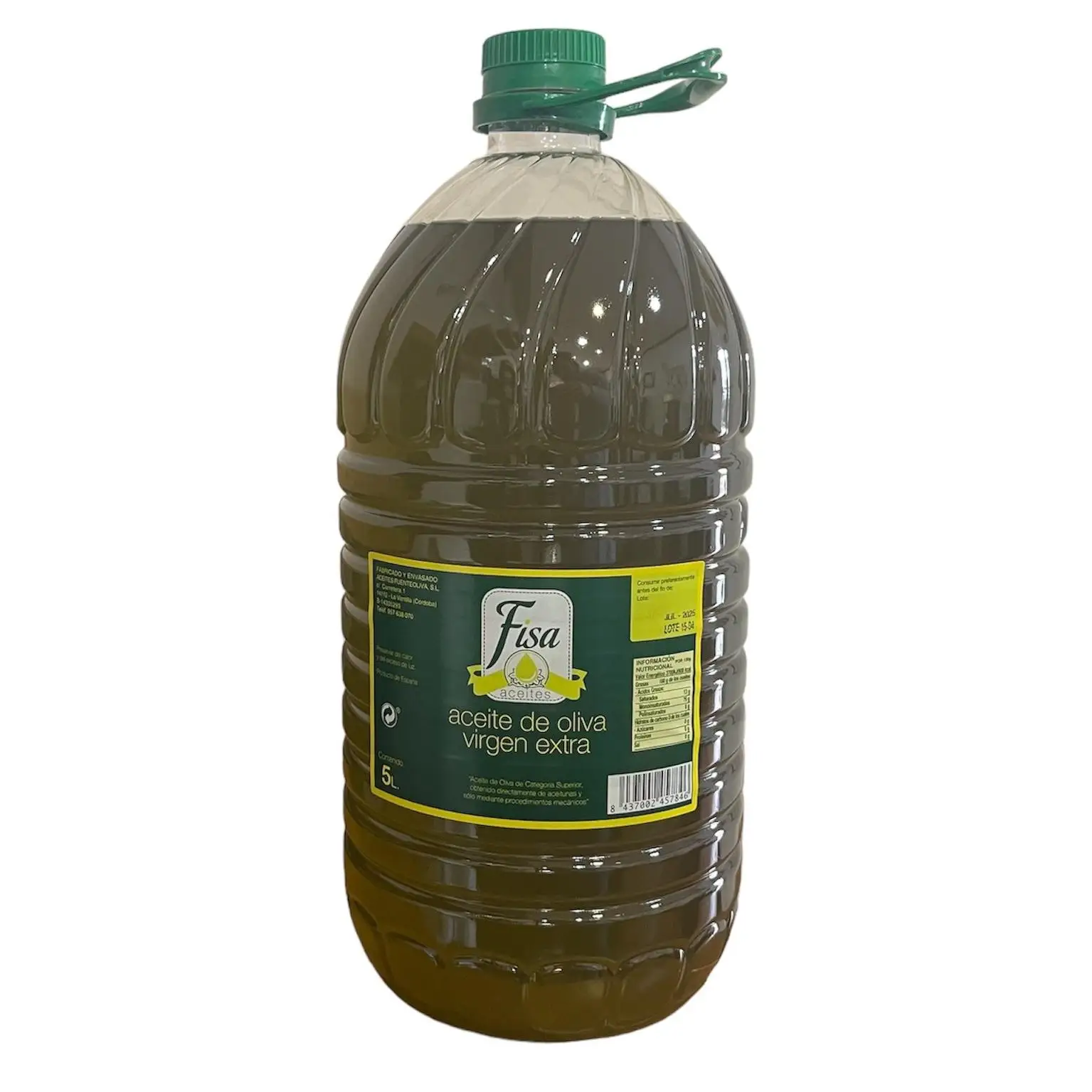 FISA Aceite de Oliva Virgen Extra 5 Litros categoría superior Fuenteoliva de la Vega del Guadalquivir