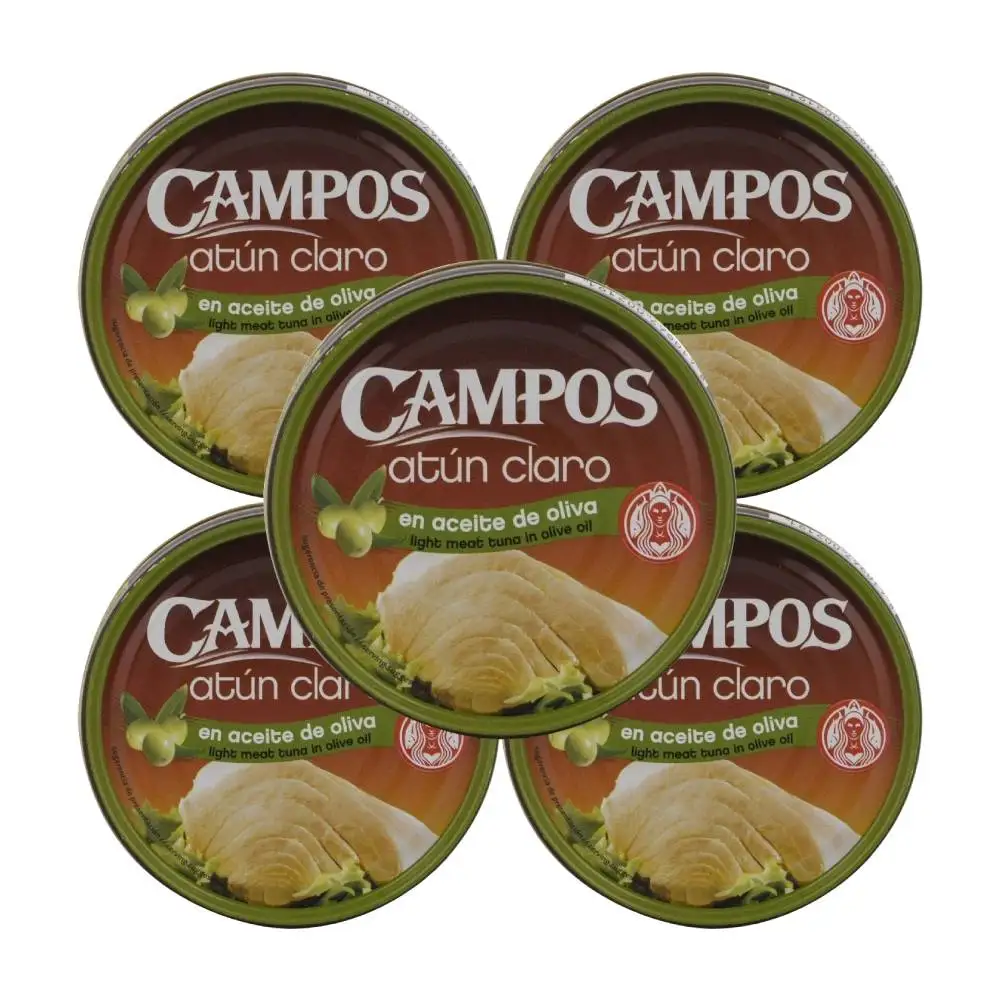 Atún claro en aceite de oliva Campos 160 g pack de 5 latas