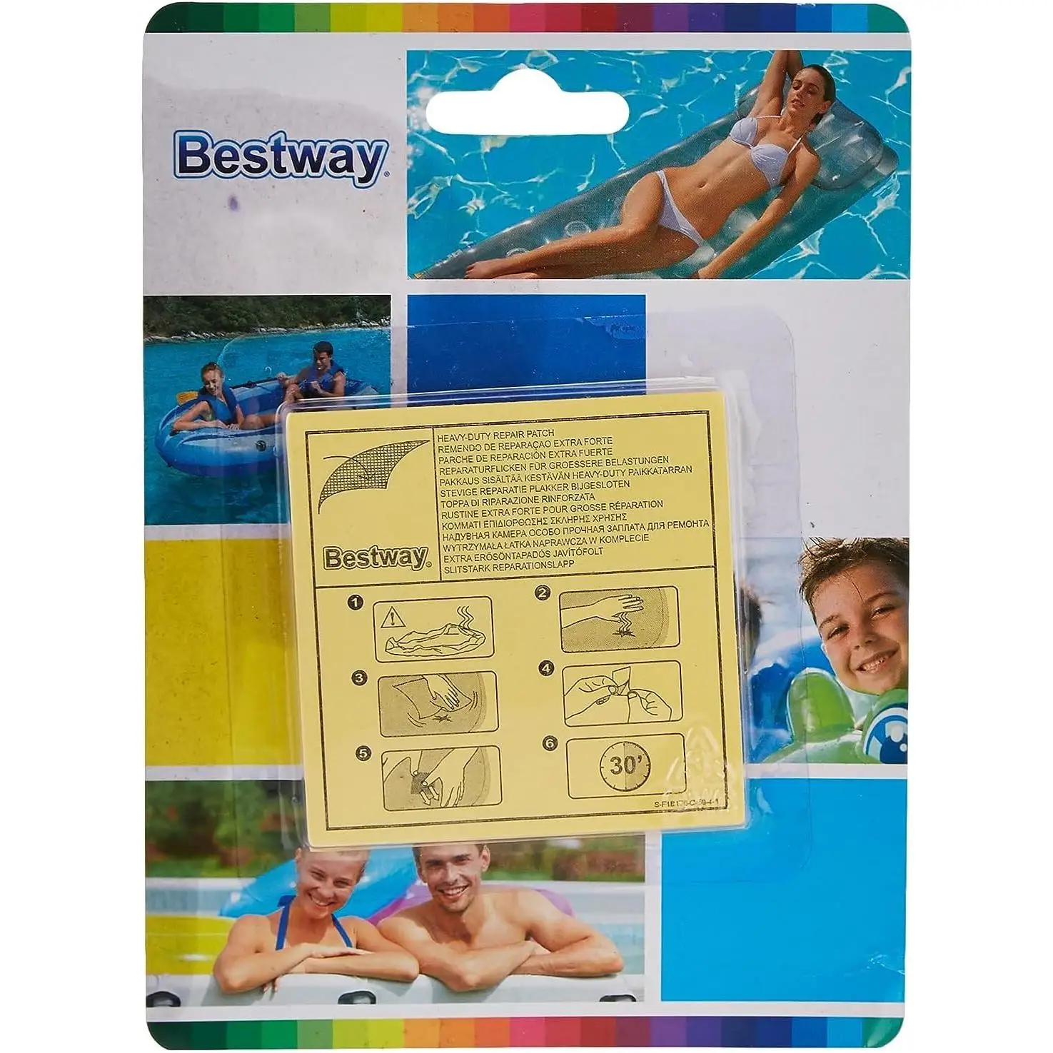 Bestway 62068 - Kit de Parches de Reparación Extra Fuertes 10 Unidades para Piscinas Desmontables, Spas, Camas Hinchables, Colchonetas