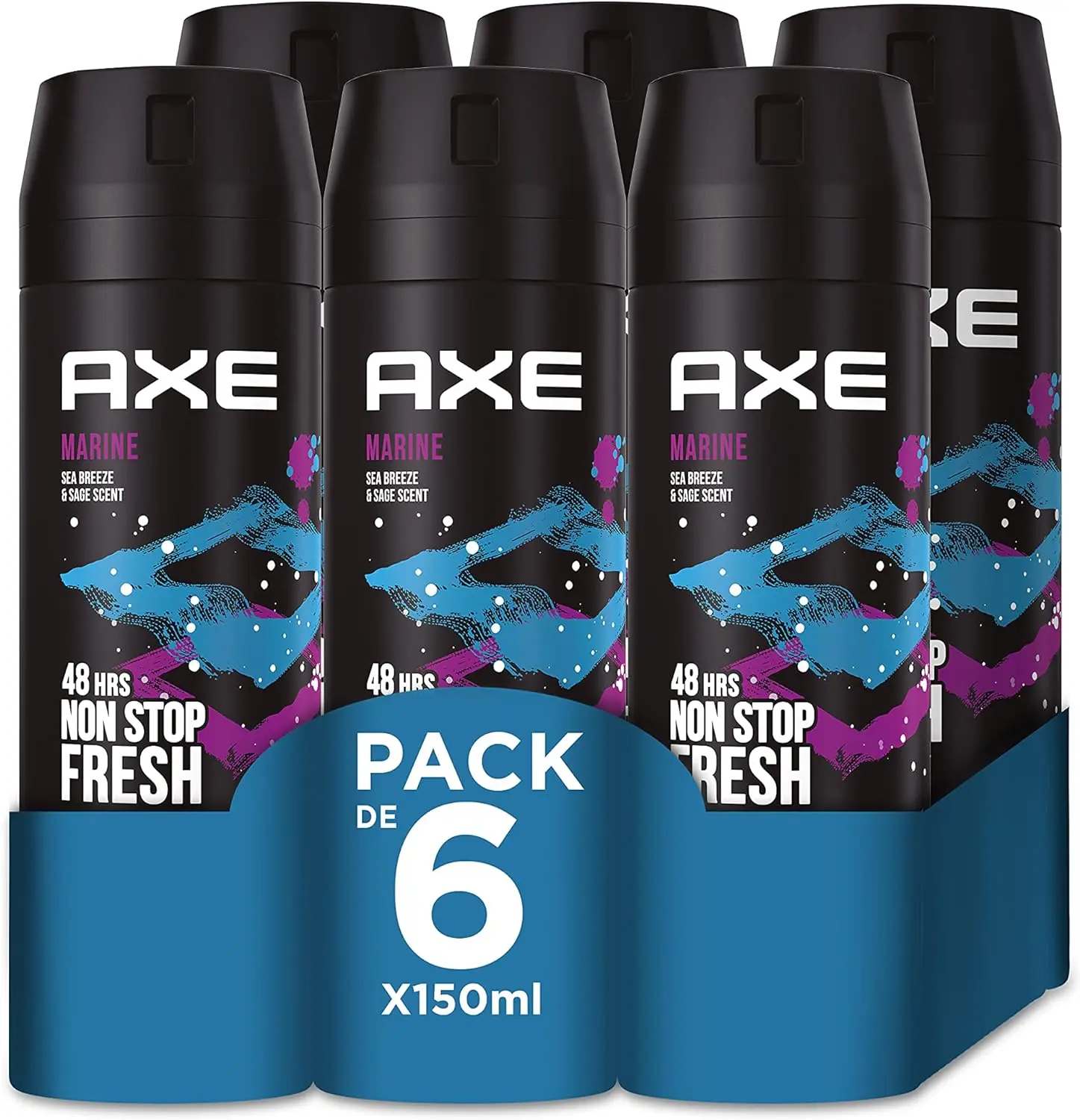 AXE deodorant-Dark Temptation - Apollo - Marine. Pack 6 units x 150 ml. Axe deodorants