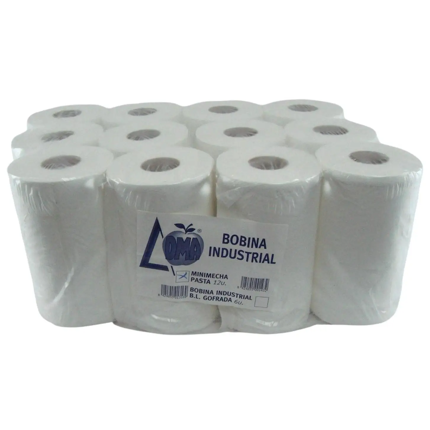 Bobina Secamanos Mini , 2 capas, Fardo de 12 rollos, 500gramos