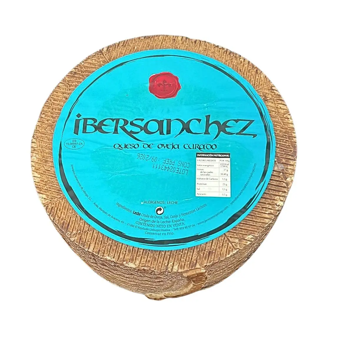 Iberian raw milk cured sheep cheese 3kg whole piece jabugo