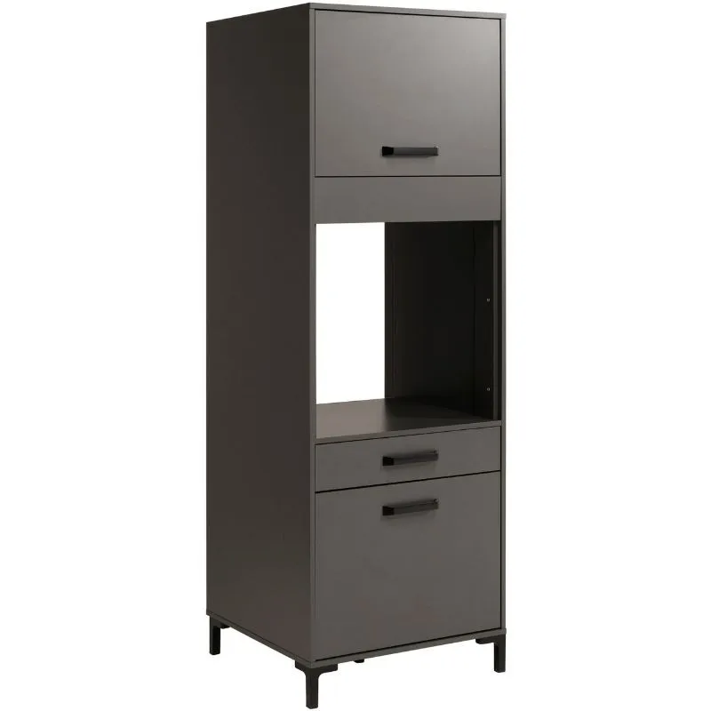 Miroytengo Módulo Cocina Columna Horno Smoke Color Gris 63x188x60 cm Estilo Moderno