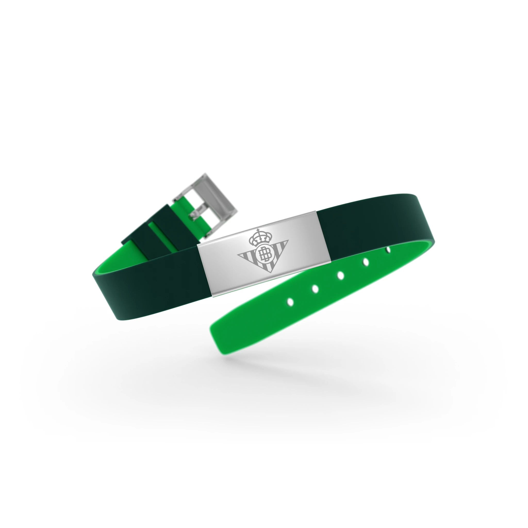 Real Betis Balompié Pulsera Oficial de Silicona y Acero Inoxidable – Ajustable para Hombre, Mujer y Niño – Regalo ideal para Fans del Betis