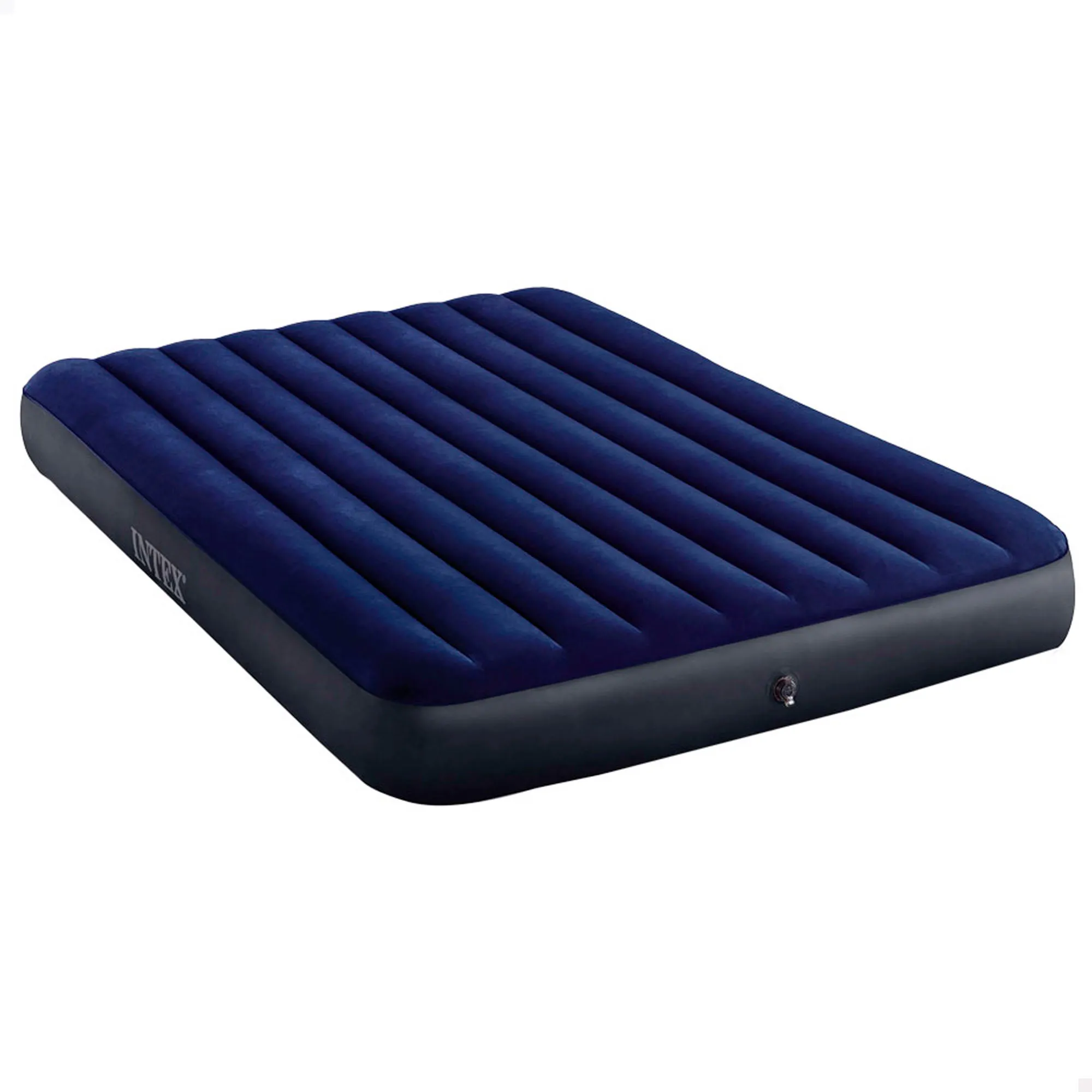 Intex Cama Colchon hinchable 152X203X25 CM Altura 25 cm, Colchon hinchable Intex premium,Cama de aire inflable para camping Color Azul oficial y original calidad de confianza