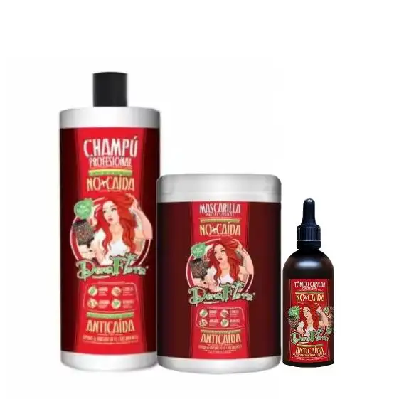 PACK PROMOCIONAL DONA FLORA ANTICAIDA , CHAMPU NO CAIDA 1000 ML, MASCARILLA 1000 ML Y TONICO 100 ML