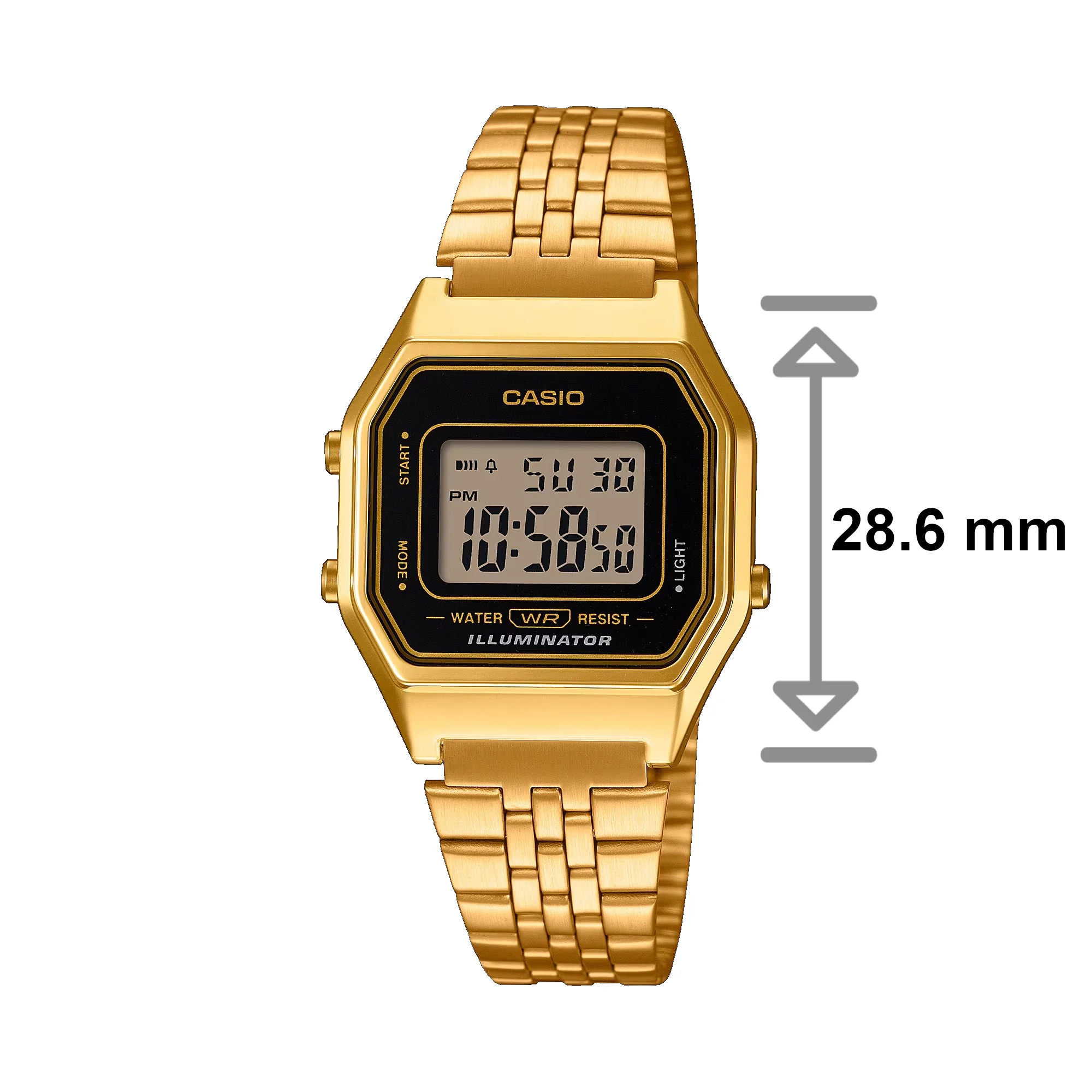 Casio Reloj Vintage LA680WEGA-1ER Mujer Dorado Resistente Al Agua