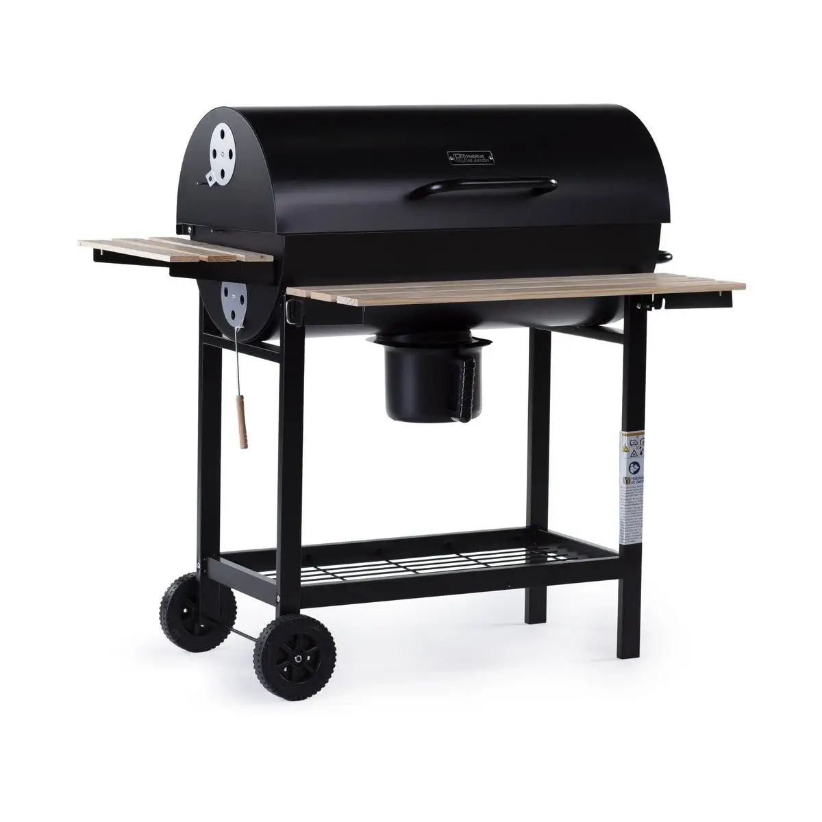 Habitat y Jardin - Barbacoa a carbón "King" - 95 x 63 x 105 cm - Negro
