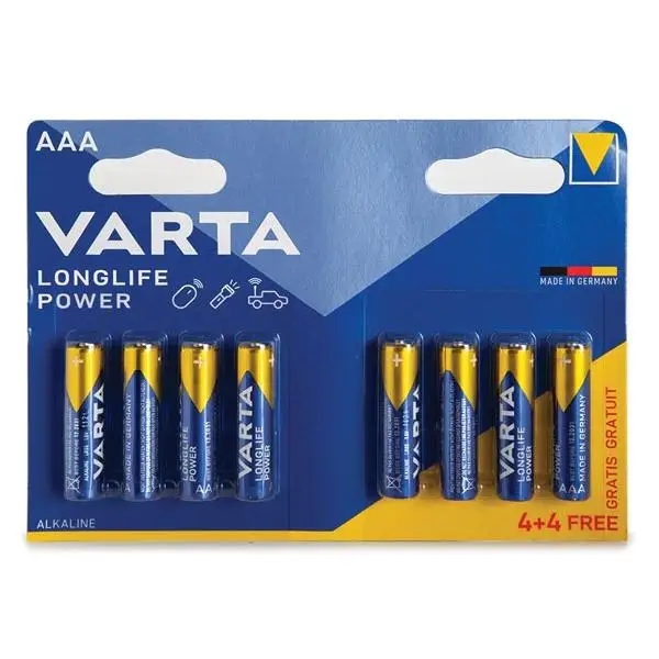 Varta Alcalina AAA / LR03 1.5V 4903.121.448 - Juego Promocional 4 + 4 Uds.