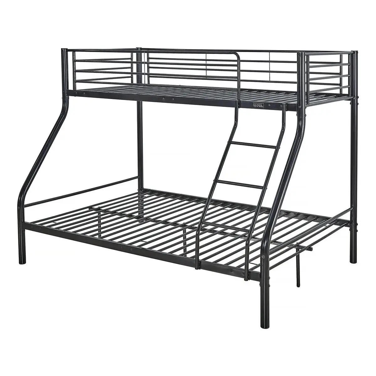Habitat y Jardin - Litera metálica "Leo" incl. somier - 90/140 x 190 cm - Negro