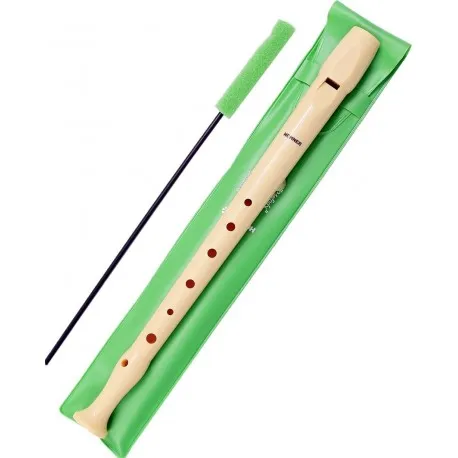 Ivory HOHNER flute + Green case + clean flutes